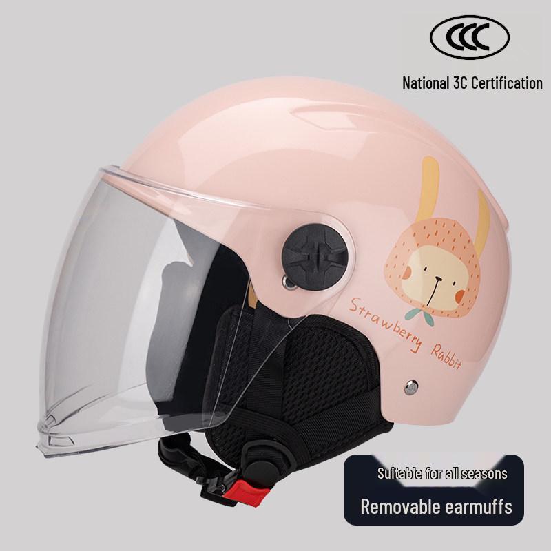 3C Certified Women's Electric Scooter & Motorcycle Helmet - All-Season, Cute, Half-Helmet