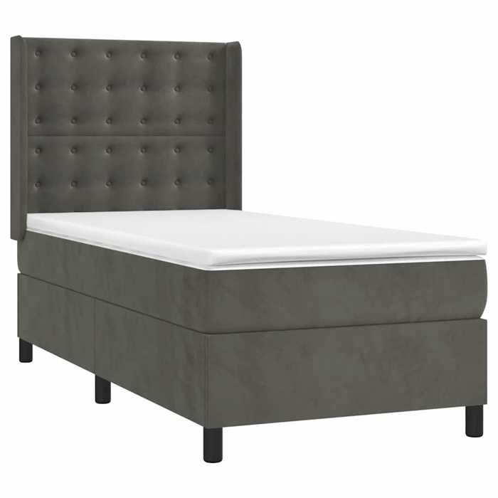 Maison Exclusive - Sommier à lattes de lit matelas LED Gris foncé 80x200cm Velours