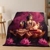 Buddha Shakyamuni Faith Cartoon Flannel Blanket Soft Warm Throw Blanket for Bedroom Living Room Bed Travel Camping Picnic Gift