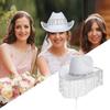 Stylish Cowgirl Hat Wide Brim Cowboy Hat with Square Neck Scarf & Glasses for Bachelorette Parties and Costume Event