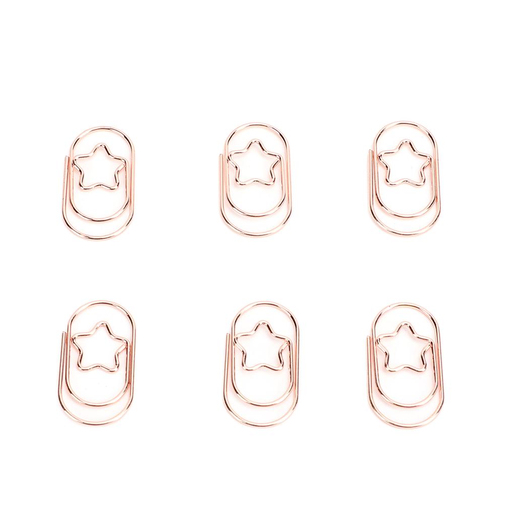 300PCS Paper Clips with Star Shaped Decoration Stainless Steel Non Slip Paperclips for School Document Organizing