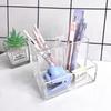 Square acrylic transparent pen holder simple storage pencil case pen holder storage container for students