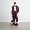 Chuyu Women's Lyocell Linen Two-Piece Shirt & Wide-Leg Pants Set