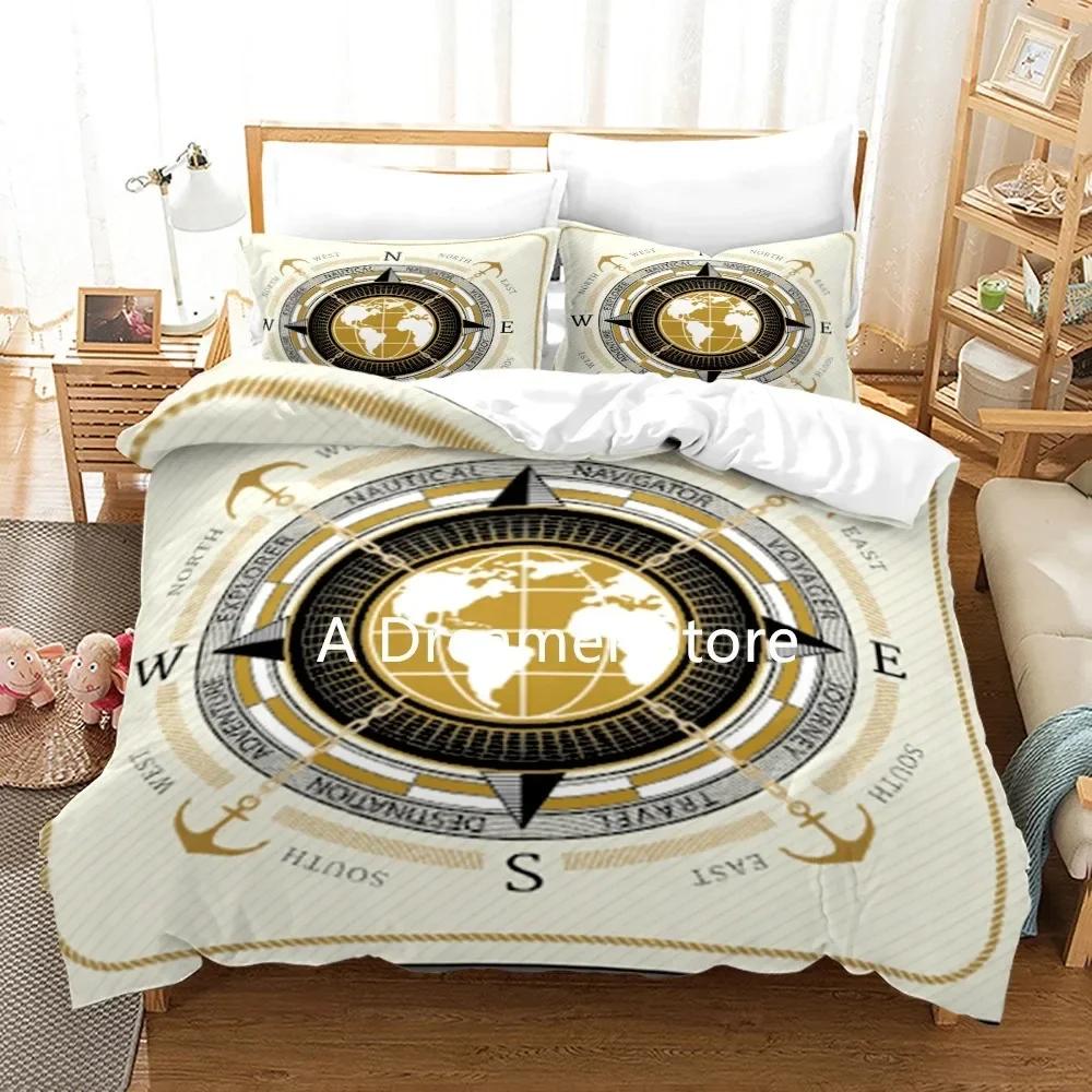 Blue Anchor Quilt Cover Anchor Comfortable Duvet Quilt Cover Pillowcase Bedding Set Children Bedroom Decoration Home Textile