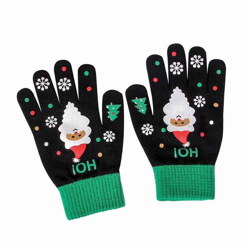 Christmas 2025 Knitted Five-finger Gloves Warm Thick Cute Riding Merry Christmas Gifts Kids Adults Xmas Ornaments 2026 Year New