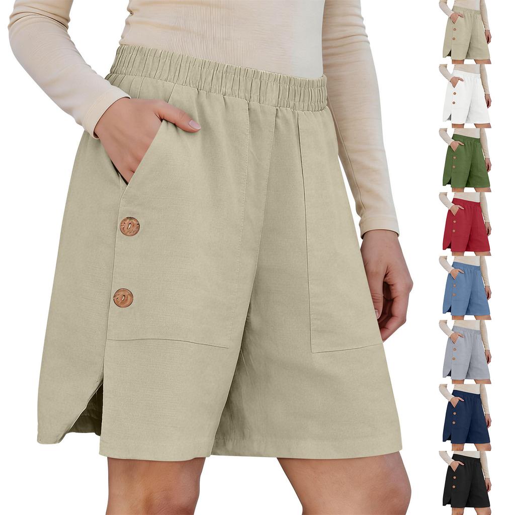 Damen Freizeithose, locker geschnitten, einfarbig, mit Taschen