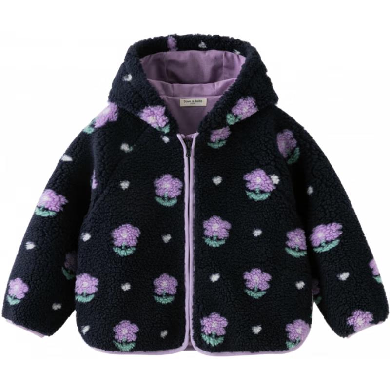 David & Bella Girls Faux Lamb Wool Hooded Coat 150