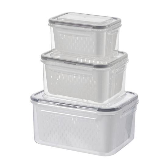 Lebensmittelaufbewahrungsbehälter für den Kühlschrank Obstaufbewahrungsbox mit herausnehmbarem Sieb Kühlschrankorganizer für Salat Beeren Gemüse Frische