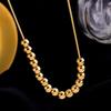 2024 New Metal Ball Pendant Stainless Steel Gold colour Necklace Simple  Party Temperament Accessories For Woman Girl Nec