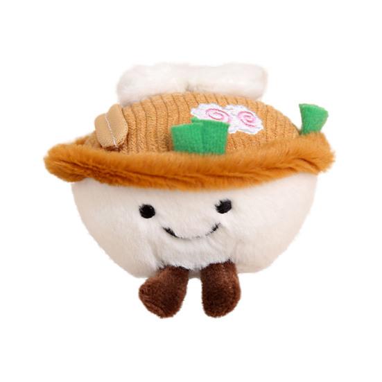 

Plush Cartoon Ramen Bowl Toy with Ball Chain Stuffed Lamian Noodles Doll Keychain Pendant Bag Charm Backpack Hanging