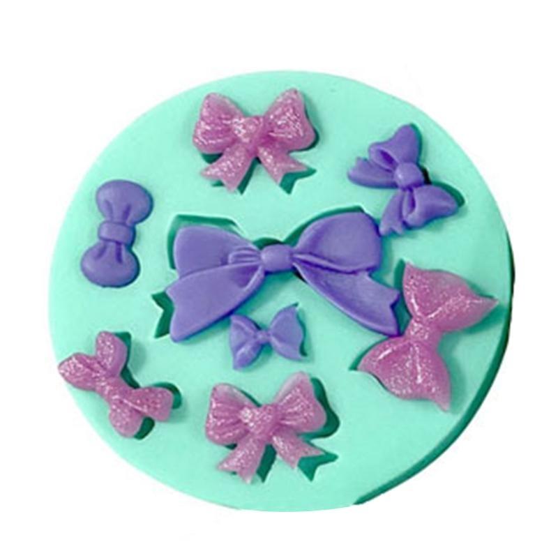Mini Love Heart Bow Silicone Mold Handmade Soap Making Mould for DIY Baking Fondant Chocolate Wedding Cake