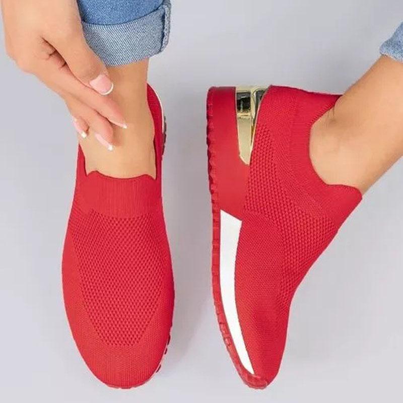 Autumn Women Platform Sneakers Breathable Mesh Casual Shoes Sports Running Shoes Women Knitted Loafers Plus Size 35-43 WSH4524