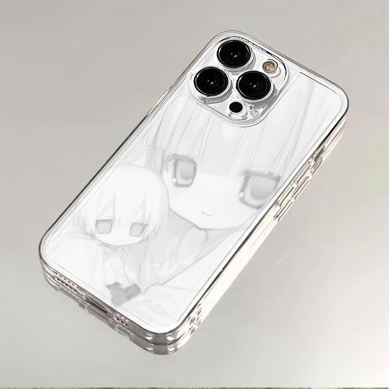 Cute Anime Gentle Girl Pattern Phone Case For iPhone 17 16 15 14 13 12 11 Pro Max XR XS MAX 7 8 PLUS MINI INS Transparent Cover
