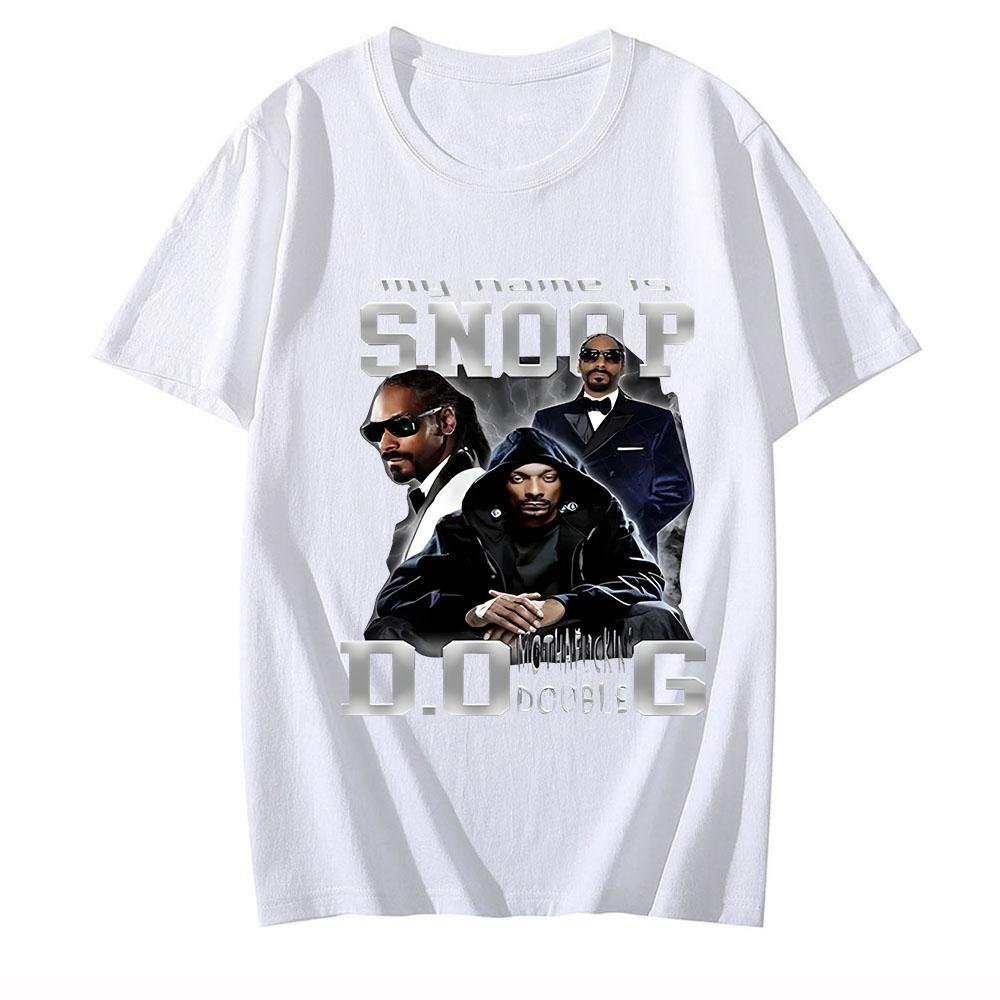 Snoop Dogg T Shirt Back Printing 100% Cotton Round Neck Tee-shirt Pop Grunge Comic Tshirt Punk Retro Clothes