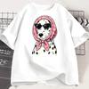 Fashion Dog Print T Shirt Unisex Dalmatian Sunglasses Graphic Tee Chic Aesthetic Harajuku Short Sleeve Casual Summer Top