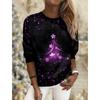 2023 Fashion Women's Pullover Christmas Blue Star Graphic Casual Sports O-Neck Long Sleeve Tops Micro-Elastic Fall & Winter