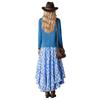 Women's Long Sleeve Bohemian Dress with Plaid Patchwork and Asymmetric Hem for Spring and Fall