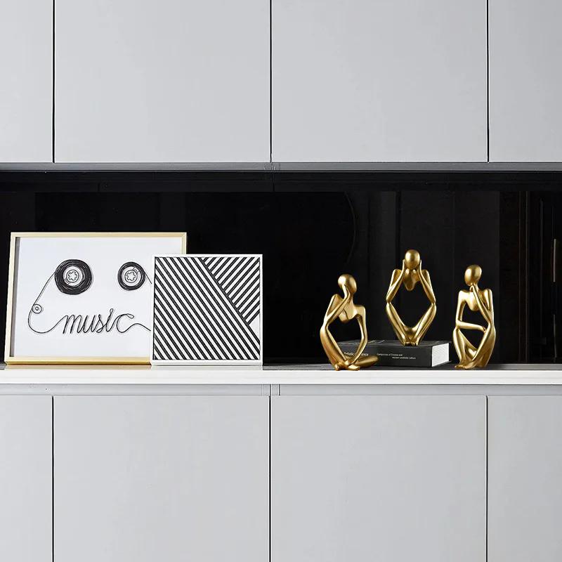 Art Abstract Thinker Statue Modern European Style Resin Handmade Craft Office Home Desktop Decoration Sculpture Ornaments