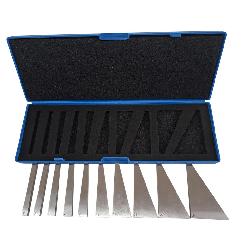 10PCS Angle Block Set, 1-30 Degree Angle Gauge Block Set Angle Inspection Block Precision-Machine Tool Slope Gauge Block