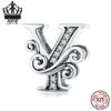 Avle 925 Sterling Silver English Letter Beaded Bracelet Beads