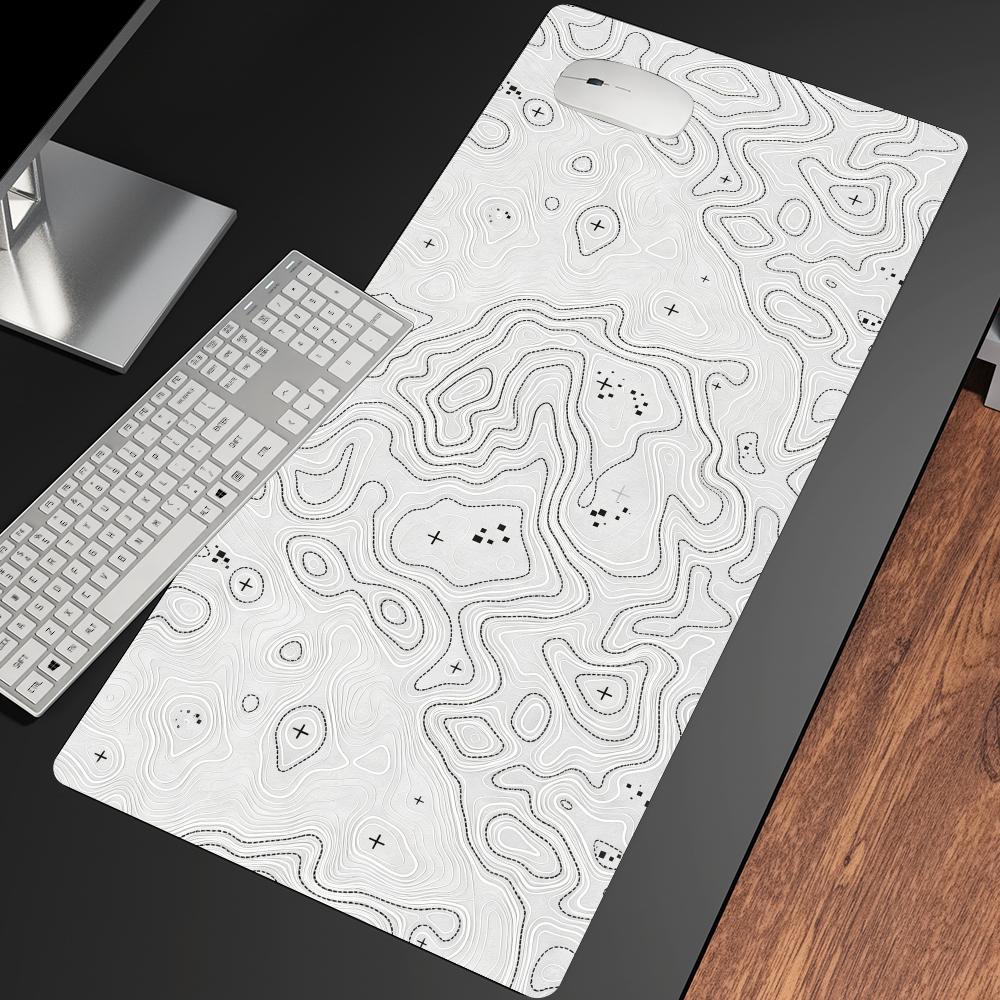 Topographic Map Mousepad Speed Office Desk Accessories Gaming Mats Carpet Mouse Mat Desk Pad Set Up Computer Desk Decorating