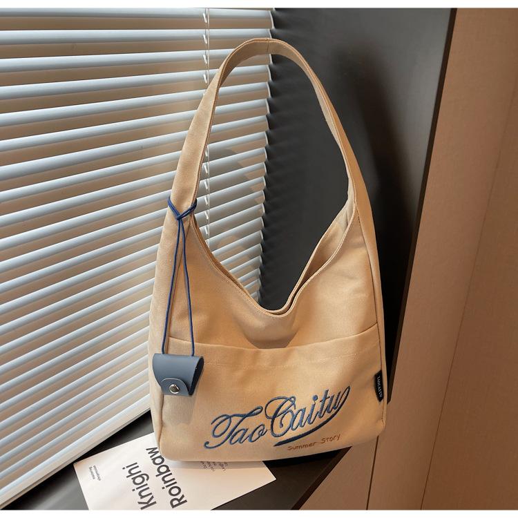 Canvas bag women's large-capacity autumn and winter versatile casual shoulder bucket bag premium tote bag