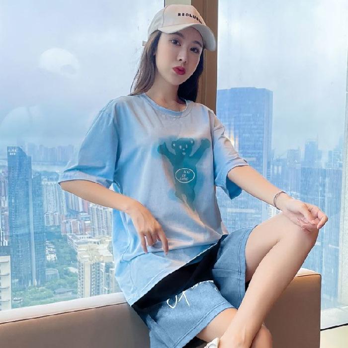 Age-reducing Sports Suit for Women In Summer Fashionable and Stylish Casual Shorts Shorts Large Size Two-piece Set