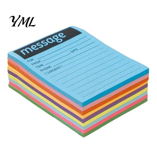 Multi Color Note Sets Fluorescent Horizontal Line Sticky Notepad, Strong Adhesive Removable Memo School Study Essentials Pad, Multi-color Lined Paper
