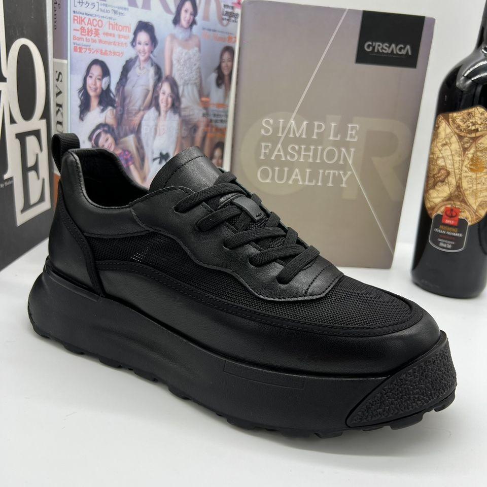 

Мужские туфли на толстой подошве Простые летние трикотажные спортивные туфли Повседневная обувь из сетки Кроссовки Zapatos Casuales Zapatillas De Deporte 44 чёрный