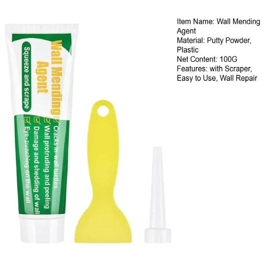 Yousheng 100G Wall Mending Agent Drywall Repair Kit with Scraper Wall Hole Repair Paste Home Wall Crack Nail Hole Repair Putty Plaster