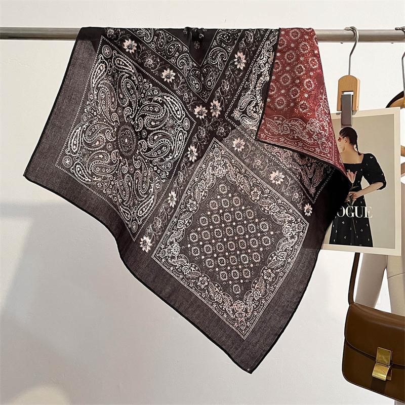 

Жіноча хустка з чистої бавовни, квадратний фуляр, жіночі шийні хустки, дизайн з принтом, головна хустка, модні дівочі шарфи 2023 Новинка 70x70cm