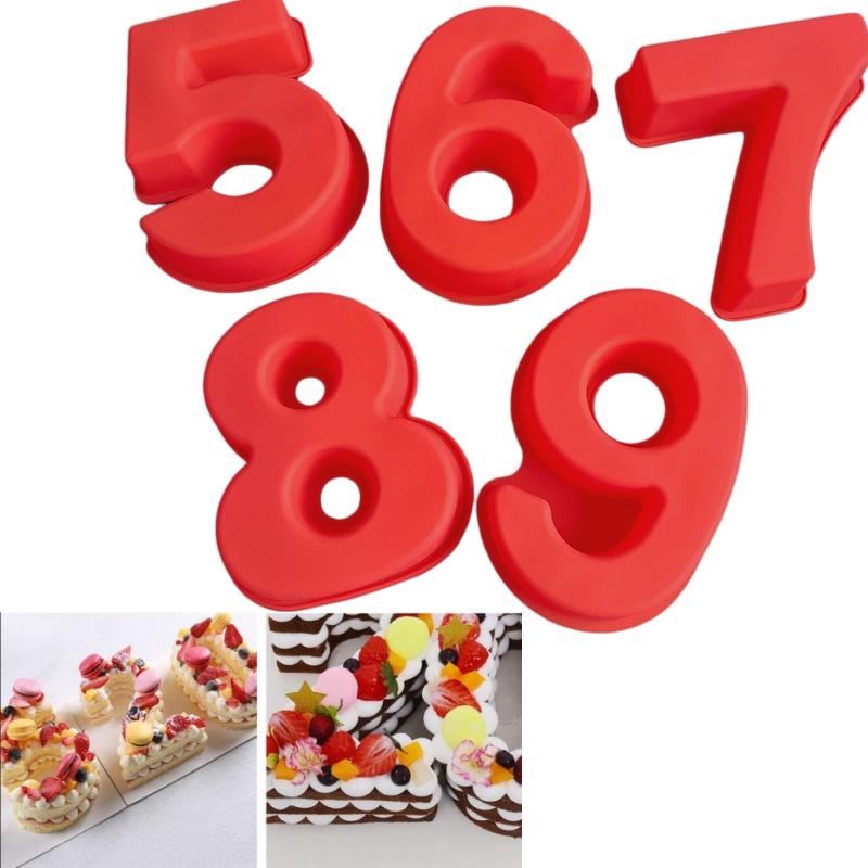 1 Stück 10 Zoll Zahlen Backformen Große Silikon 3D Zahlenkuchenformen DIY Backformen Zahlenform 0-9 Für Geburtstag