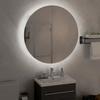 VidaXL Armoire de Salle de Bain Miroir Rond et LED Armoire de Rangement Meuble-lavabo de Toilette Maison Intérieur Noir 345588