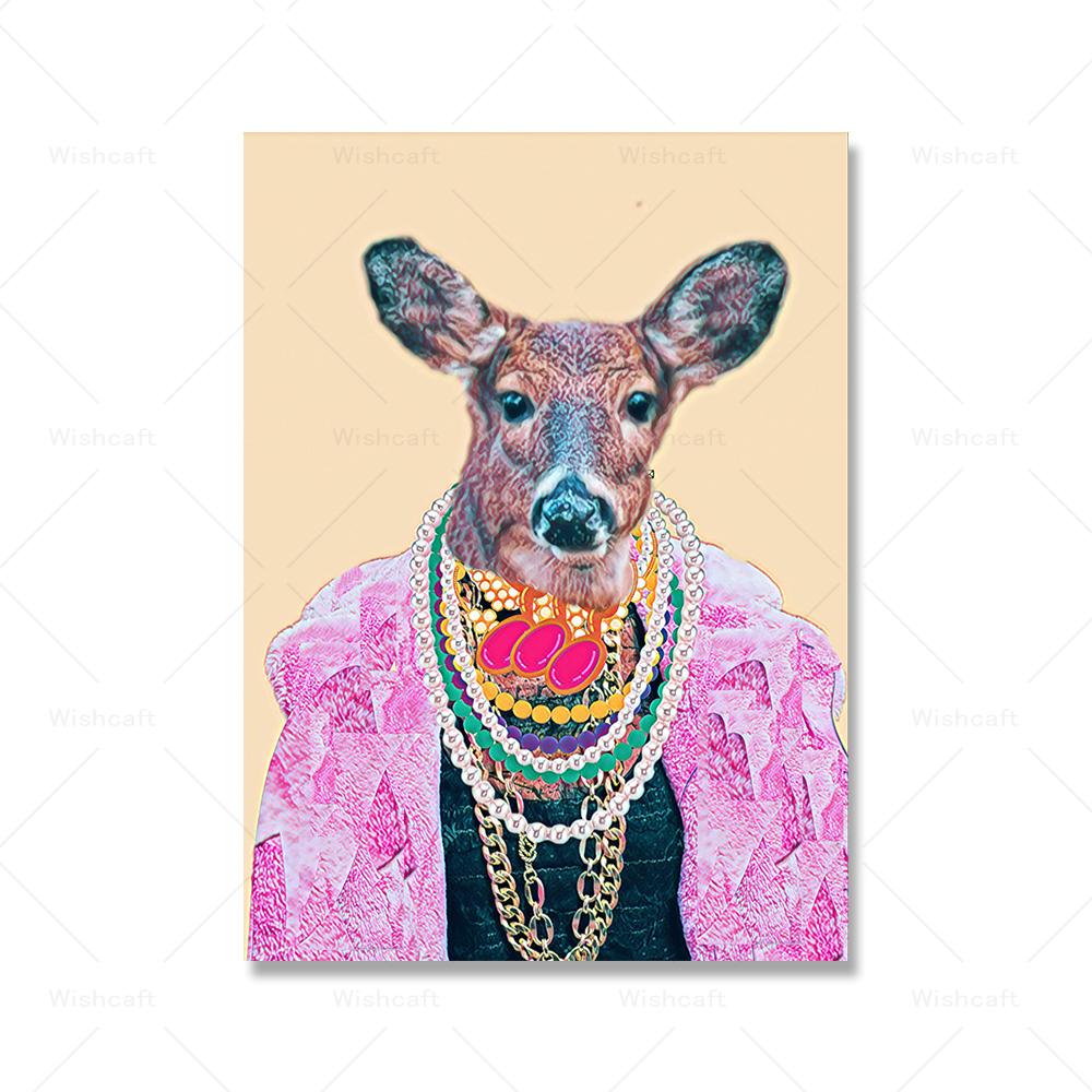 Koala Highland Cow Pauw Portrait Poster Gift Fun Fashion Alligator Deer Queen Rhino Print Animal Canvas Oil Painting Home Decor