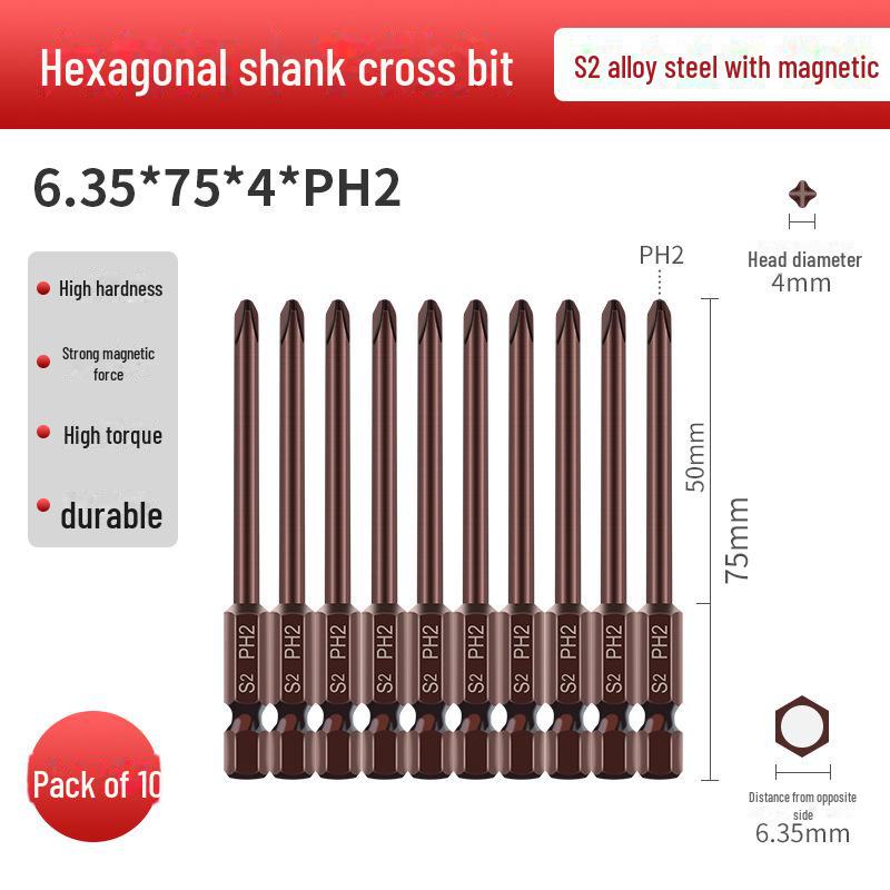 Qingwei S2 Magnetická wolframová ocelová šestihranná křížová elektrická šroubováková hlava