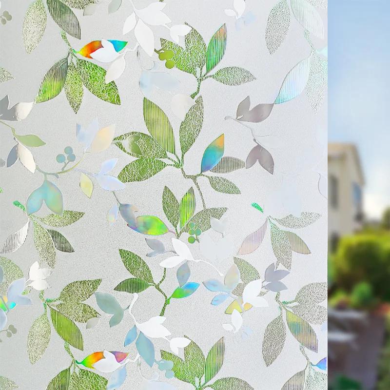 Window Privacy Film Static Window Clings Vinyl 3D Window Decals Window Stickers Rainbow Window Film for Glass Door Heat Anti UV