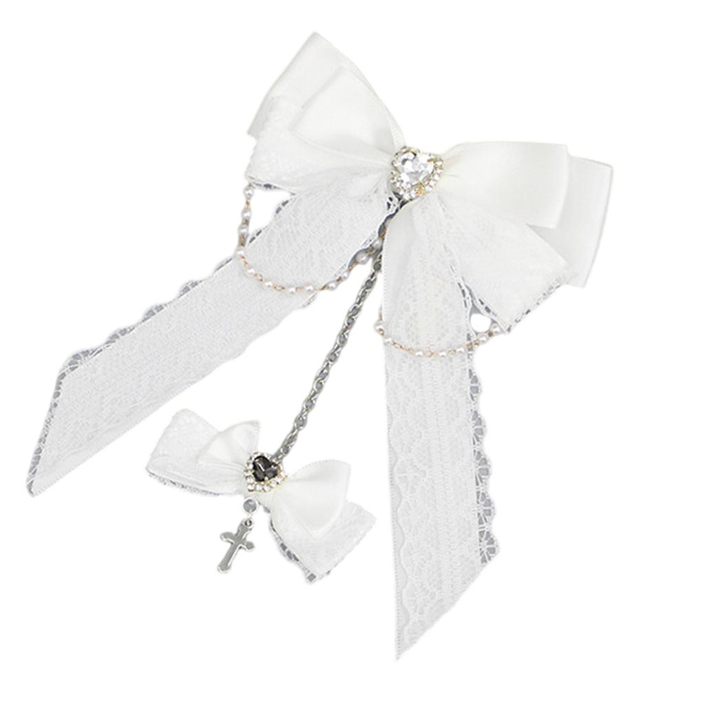 2000s Hair Clip for Halloween Gothic Lace Bowknot Hair Clip for Theme Event Anime Maid Barrettes Hair Holder for Cosplay