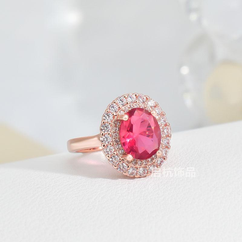 Ruby Necklace Women'S High-End Luxury Trend Court Style Slightly Inlaid Zircon Pendant Collarbone Chain