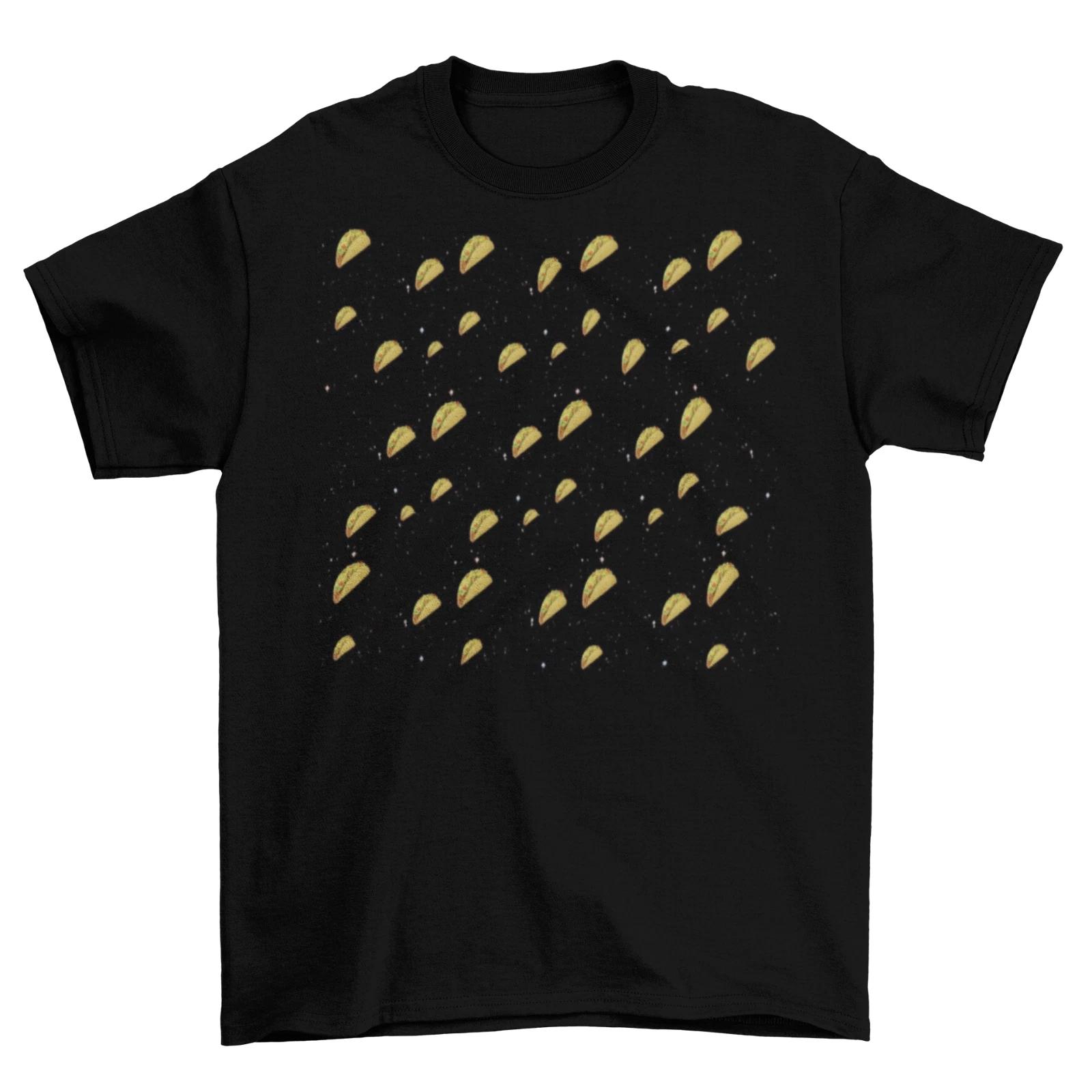 Flying Tacos T-Shirt Unisex Funny Adult Cotton Space Food Mexican Tequila New M