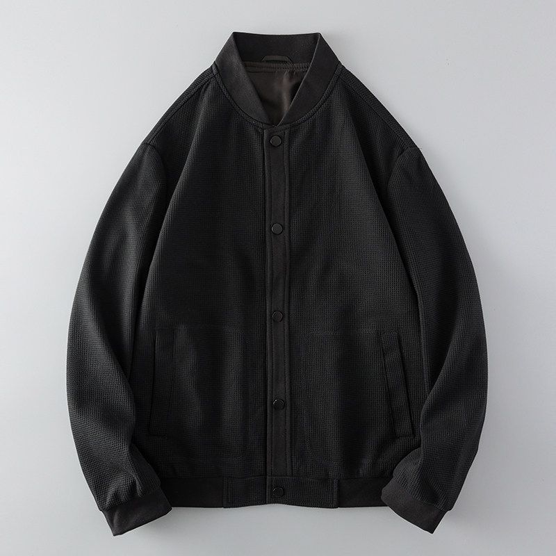 American Retro Amekaji Heavy Weight Fashion Brand All-Matching Waffle Outwear Men's Baseball Uniform Export Original Tail Order Jacket