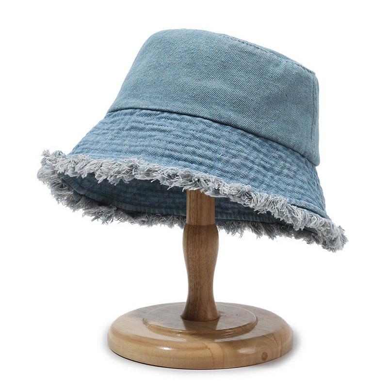 Wide Brim Denim Bucket Hat Beach Packable Travel Fisherman Hat Summer Outdoor Fashion Beach Bucket Hat for Men Women светло-синий