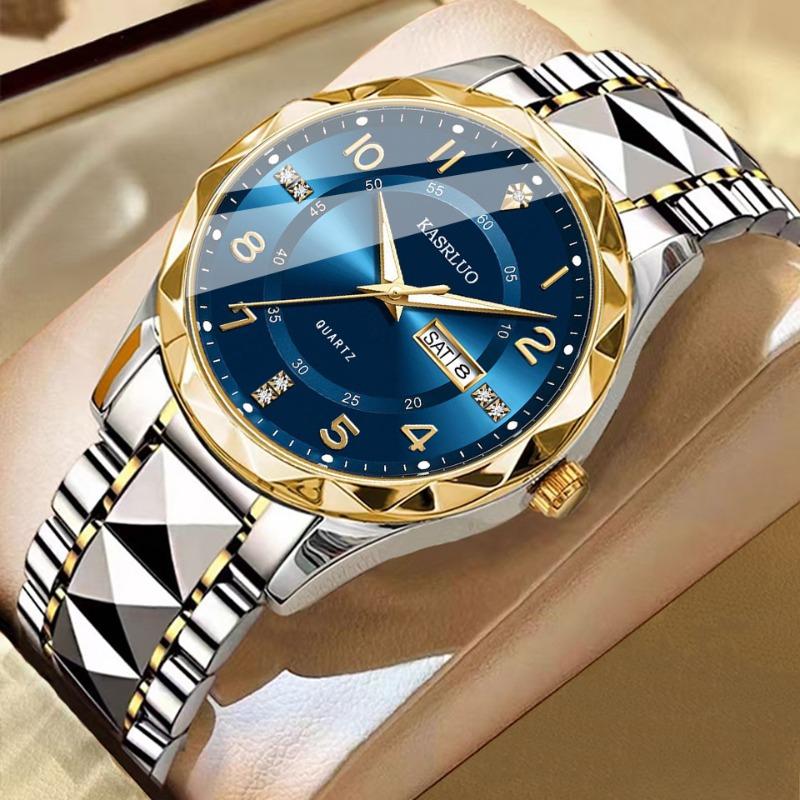 Neue Original Herrenuhr Doppeltkalender Mode Wasserdicht Leuchtend Business Premium Mechanische Quarz Uhr Herrenuhr