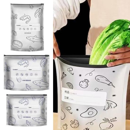 30/60/90 ks Hliníková fólie Uzavíratelné skladovací sáčky Opakovaně použitelné Nepropustné Vakuové sáčky s etiketou Zipový uzávěr Potravinářská kvalita Zelenina Ovoce Maso Uzavírací sáček