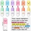 6 ks Kawaii Mini pilulky Zvýrazňovač Pero Kolekce Rozkošný Vtipný Usmívající se Tvář Fluorescenční Fixka Školní Kancelářské Umělecké Psací Potřeby