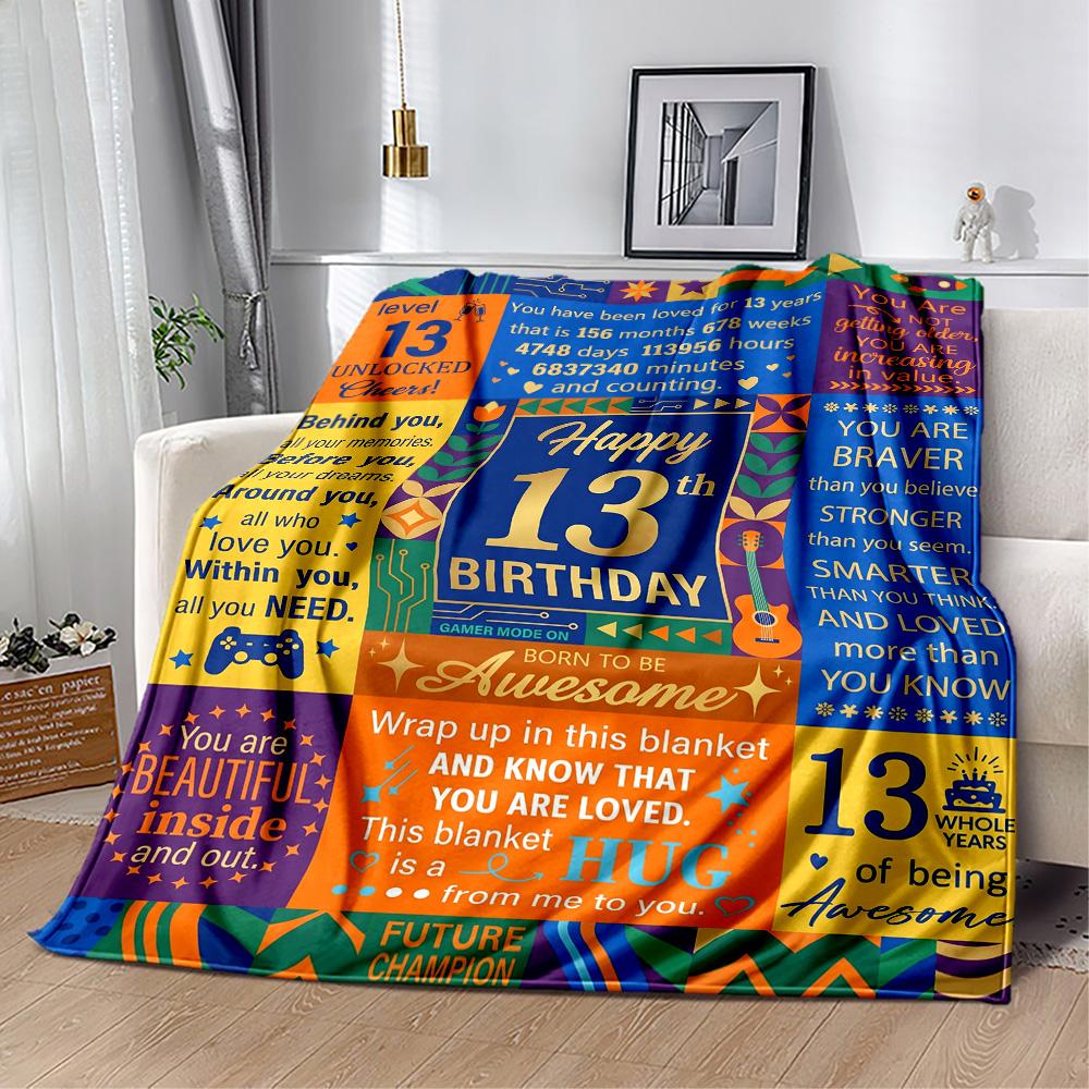 13. Geburtstag Feier Decke Bequem Perfekt für Büro Bett Bürostuhl Vier Jahreszeiten Universell Modern Geburtstag Weihnachten Geschenk Decke