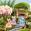 18/36/54 PCS Glow-in-the-Dark Bunny Figurines for Fairy Garden Paths & Micro Landscapes Resin Mini Rabbits Moss Terrarium Decor