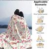 1pc Deer Floral Lightweight Flannel Blanket, Comfortable and Warm Blanket, for Office and Camping Sofa Bed, Livingroom158