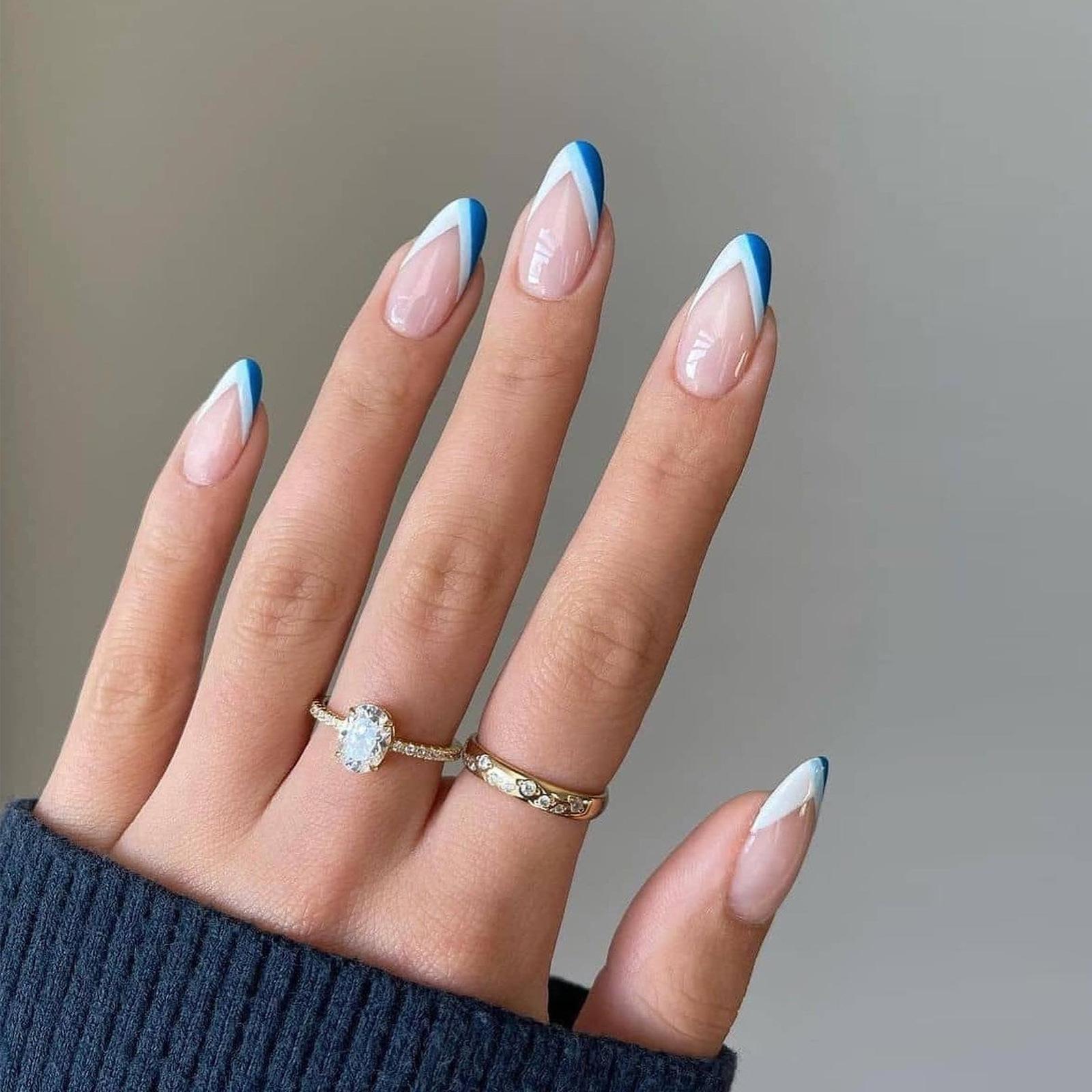 

Патч для дизайна ногтей Ношение брони Французский Простой Фиолетовый Контрастный цвет Ношение брони Патч Дизайн ногтей