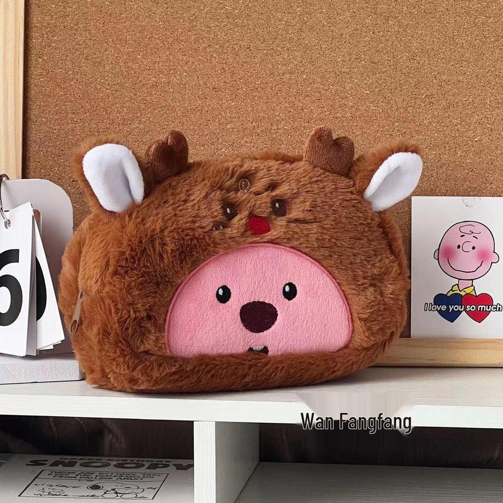 Japanese Cartoon Girl Large Capacity Plush Pacha Dog Pencil Case for Junior High Students
