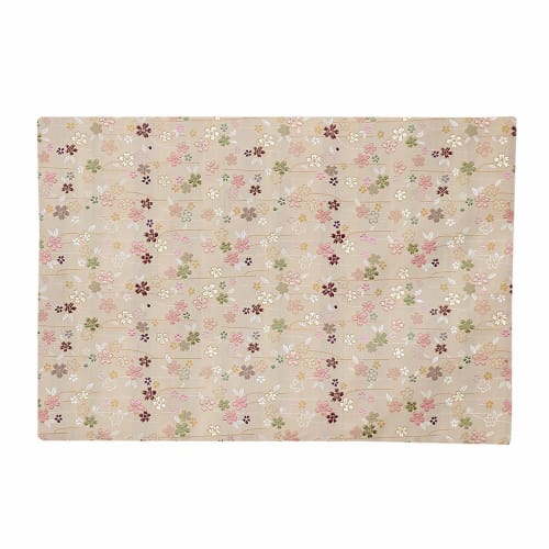 Naamukuma-chan Kobo Sakura Pattern Sutra Desk Cover, High-Quality Kyoto-Style Brocade Rug, Flame-Retardant, Size 35cm x 51cm (Size 20, 003, White Brow